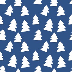 Obraz premium Doodle green cute Christmas tree for fabrics and gifts