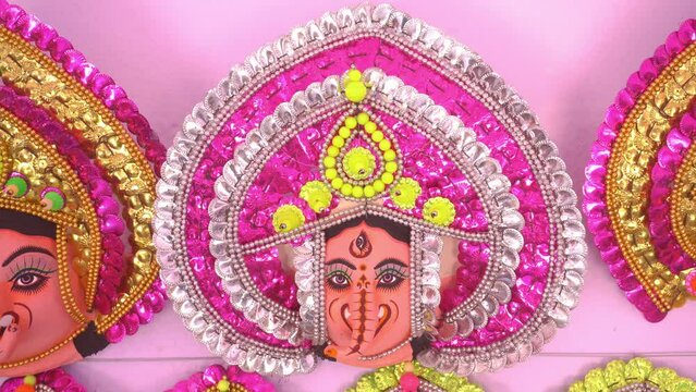 These masks are used for art dance chow in remote areas of West Bengal. Purulia's chow dance is famous all over the world.