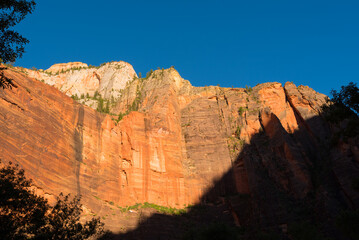 Beautiful Orange cliff face at Zion National Monument