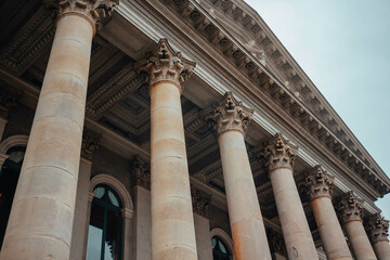 Detail of the pantheon city. Beautiful landmark in the city of Munich, in Germany. Tourist...
