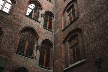 Old building in the old town. Beautiful landmark in the city of Munich, in Germany. Tourist attraction.