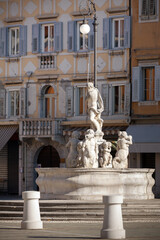 Fototapeta na wymiar Piazza Vittoria with old Neptun fountain
