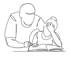 father and daughter do homework