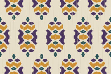 Ethnic oriental ikat seamless pattern traditional. Fabric Indian style. Design for background, wallpaper, vector illustration, fabric, clothing, carpet, textile, batik, embroidery.