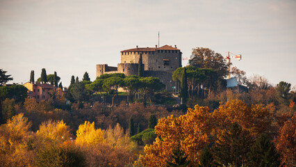 Gorizia castle in autumn - obrazy, fototapety, plakaty