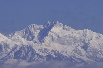 majestueuze berg kangchenjunga bereik van lepcha jagat in de buurt van darjeeling hill station in west-bengal, india