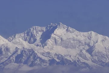 Zelfklevend Fotobehang Kangchenjunga majestueuze berg kangchenjunga bereik van lepcha jagat in de buurt van darjeeling hill station in west-bengal, india