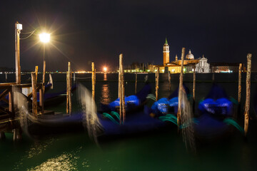 Venice Gondolas Night Landscape