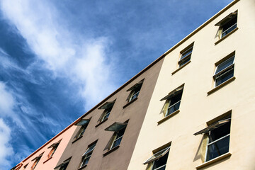 Building with sky and clouds