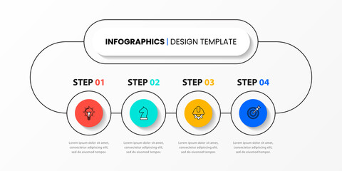 Infographic template with icons and 4 options or steps