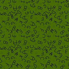 Alphabet seamless pattern for fabrics and packaging and gifts and cards and kids and wrapping paper and school