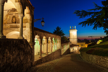 Udine historical town center at evening horizontal panorama