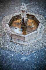 Venzone Town Square fountain Friuli Venezia Giulia Italy