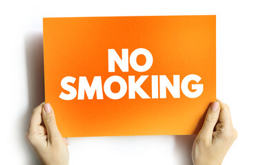 No smoking text quote on card, health concept background