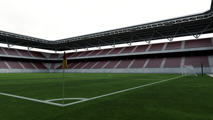 football (soccer) staium with daylight, 3d rendering