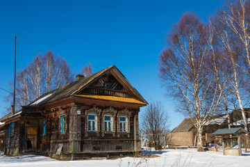 old house in the snow