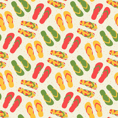 seamless flip flops pattern and background vector illustration