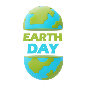 Happy earth day with World globe,World environment day,3d rendering.