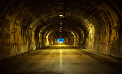 Fototapeta na wymiar Avalanche Protective Tunnel in Italian Alps