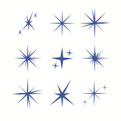 Sparkles symbols vector. The set of original vector stars.