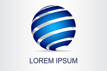 Abstract technology logo stylized spherical surface with abstract shapes. This logo is suitable for global company, world technologies, media and publicity agencies
