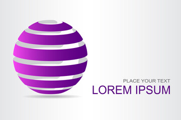 Abstract technology logo stylized spherical surface with abstract shapes. This logo is suitable for global company, world technologies, media and publicity agencies