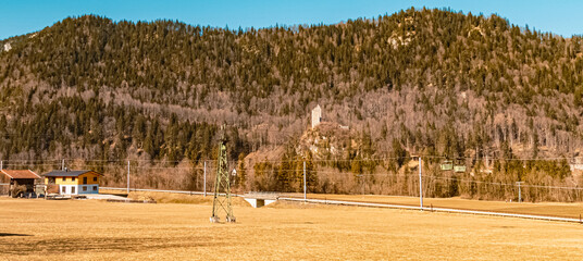 Beautiful alpine winter view near Vils, Tyrol, Austria