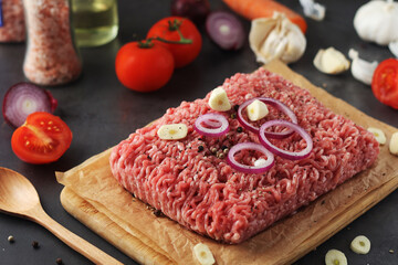Minced pork in the process of cooking