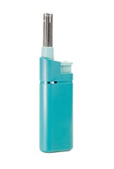 A reusable gas lighter with an extended nozzle isolated on a white background 