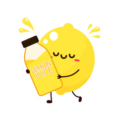 Lemon vector. Lemon character design. Lemon juice.