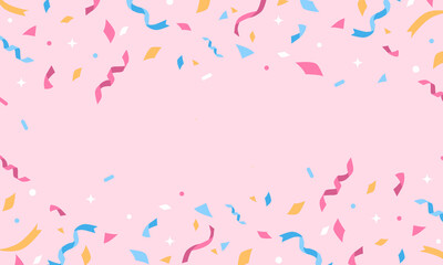 カラフル・可愛い紙吹雪のベクターフレーム素材

