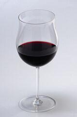 Crystal glass for red or rosé wines on white background