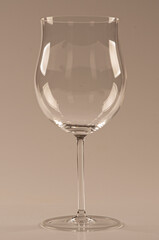 Crystal glass for red or rosé wines on white background