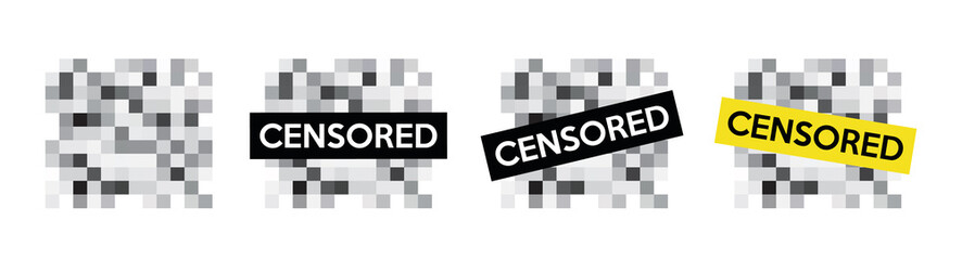 Set censored bar isolated on white background. Censored signs concept. Vector stock
