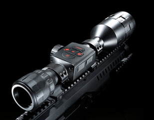 Night vision telescopic sight on a rifle