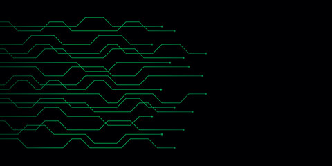 circuit board electronics digital technology banner black