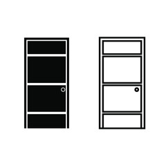 Door vector icon set. entry illustration sign collection. room symbol. exit logo.