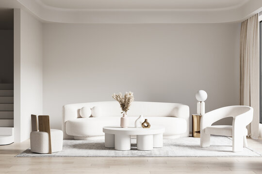 Living Room Wall Mockup - 3d rendering, 3d illustration © JP_3D