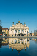 Fototapeta premium lviv, old town, Ukraine, theatre