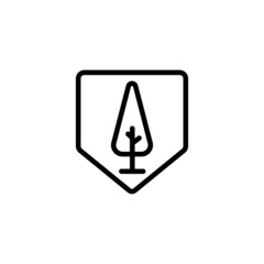 Tree icon with pentagon. suitable for forest symbol, park, garden. line icon style. simple design editable. Design template vector