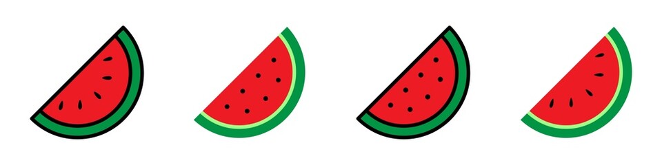 Water Melon Icon Vector Illustration