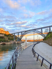 Obraz premium Porto bridges colorful sunset Portugal
