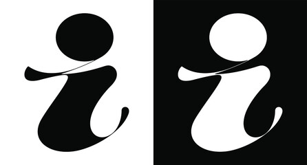 letter i monogram initial logo unique elegant - obrazy, fototapety, plakaty