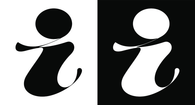 letter i monogram initial logo unique elegant