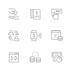 Set line icons of payment