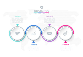 Vector illustration, infographics design, template, marketing, information, with 4 options or steps