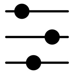 Settings Sliders Flat Icon Isolated On White Background