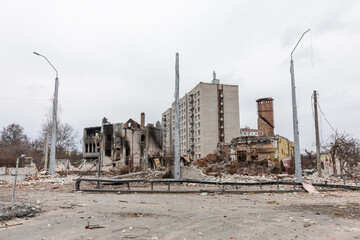 War in Ukraine. Streets of Chernihiv