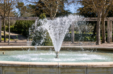 Water jet upward in a park 