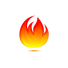 flame vector icon, bonfire logo isolated on white background